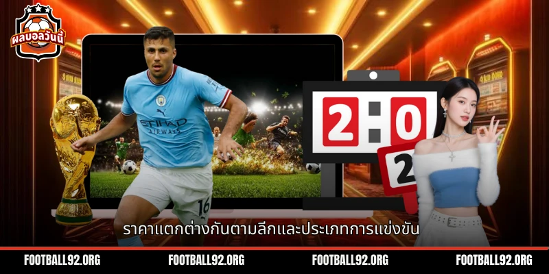 ราคาใบเหลืองใบแดง แตกต่างกันไปตามประเภทการแข่งขันและลีก